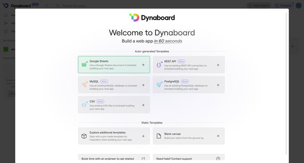 Apps • Dynaboard screen