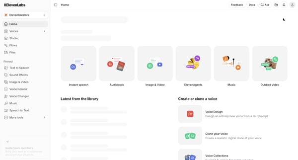AI Voice Generator & Text to Speech | ElevenLabs screen