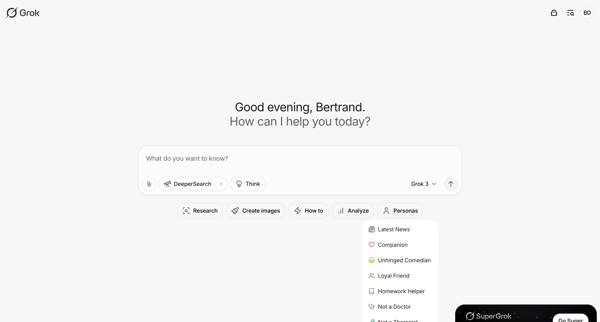 Grok screen