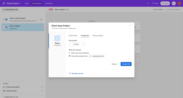 Supa Project Tasks - Airtable screen