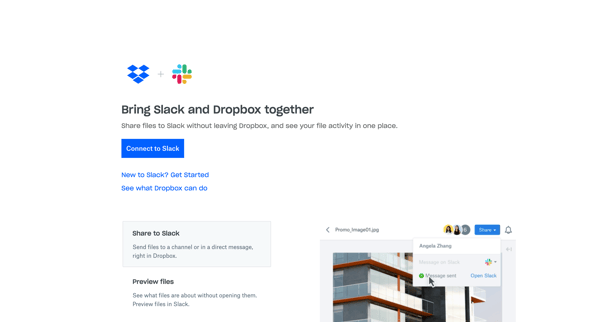 Dropbox from Slack