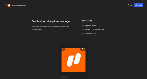 Feedback on Nicelydone new logo screen