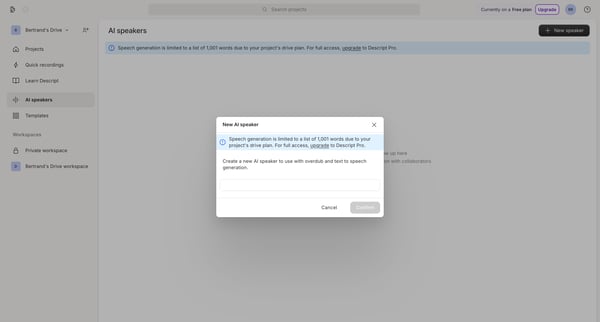 Drive View | Descript screen