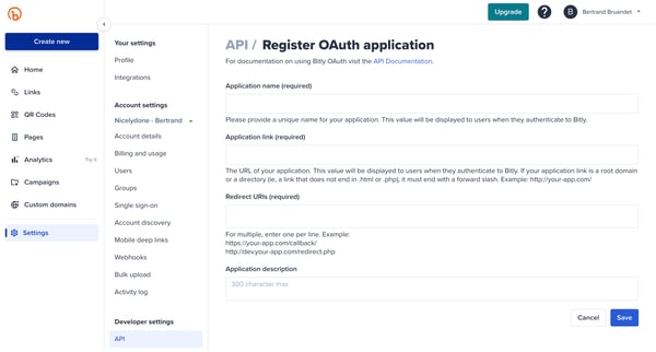 Bitly | Settings from Bitly