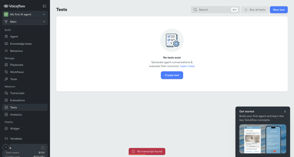 My first AI agent screen