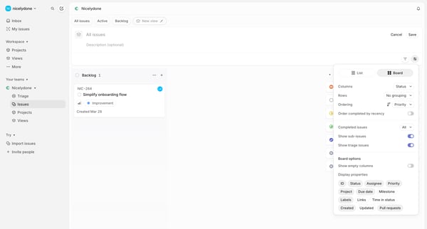 Nicelydone › New view screen