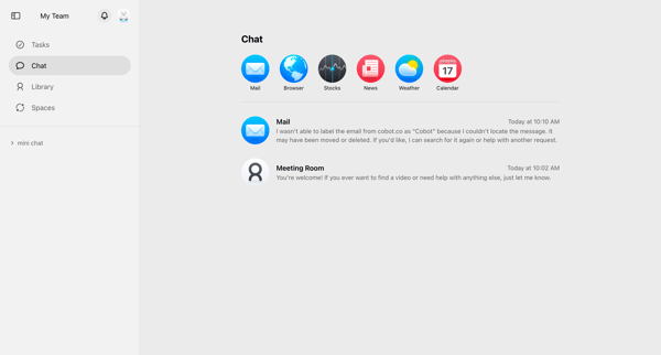 Cobot screen