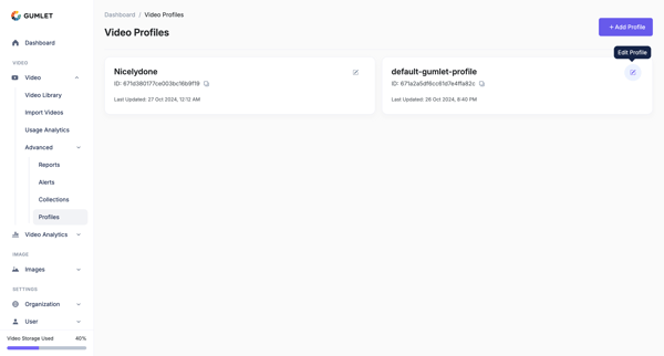 All Profiles - Gumlet screen