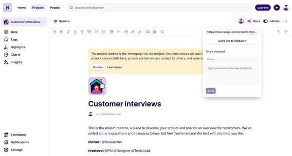 Customer interviews – Dovetail from Dovetail