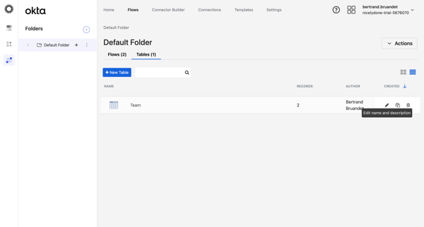 Default Folder | Okta screen