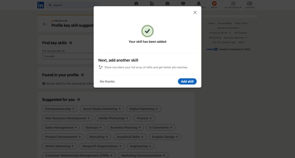 LinkedIn screen