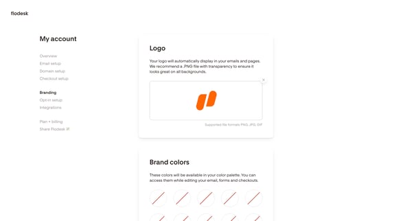 Branding | Flodesk screen