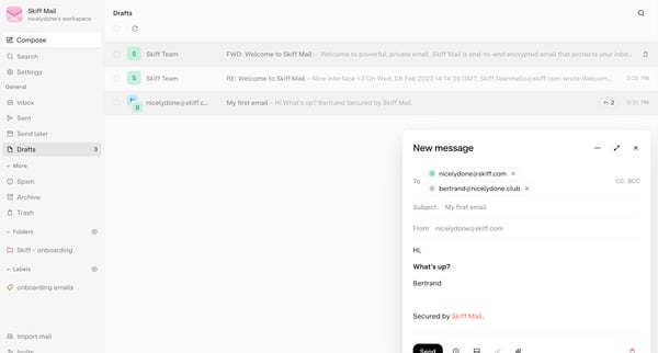 Drafts - nicelydone@skiff.com from Skiff