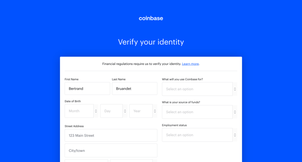 Coinbase screen