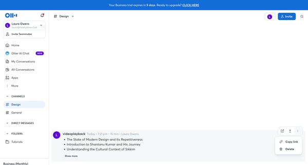 Otter Voice Meeting Notes - Otter.ai screen