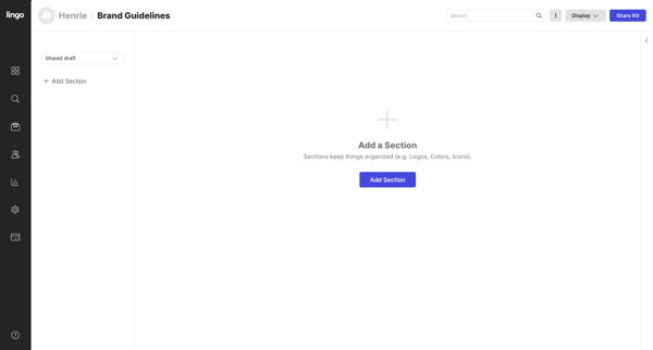 Brand Guidelines screen