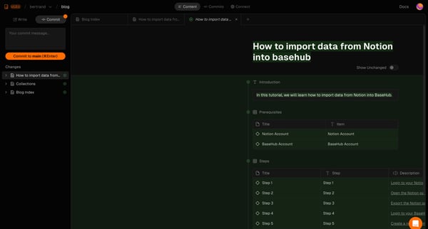 bertrandblog — BaseHub screen
