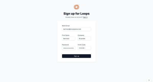 Loops screen