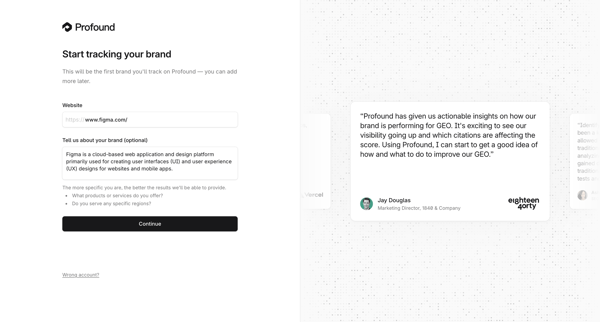 Profound | Answer Engine Optimization screen