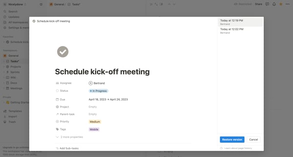 Tasks“ | All Tasks screen