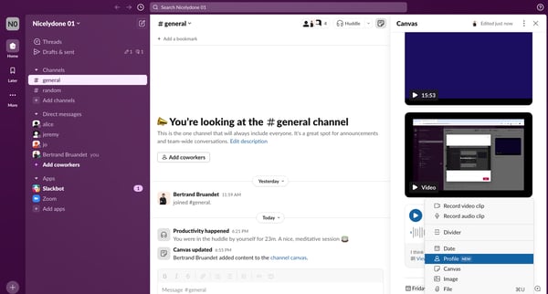 general Channel - Nicelydone 01 - Slack screen