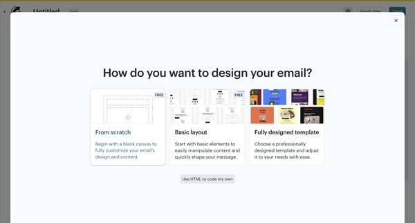 Edit email | Mailchimp screen