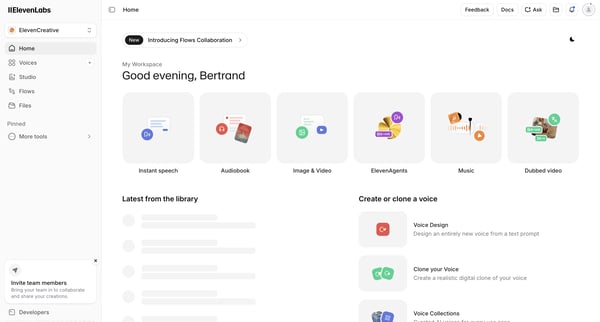 AI Voice Generator & Text to Speech | ElevenLabs screen