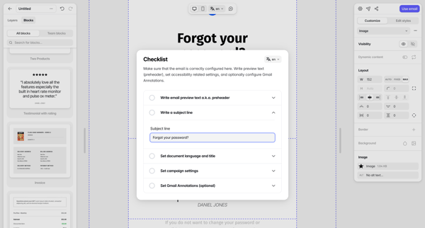 Editor — Tabular screen