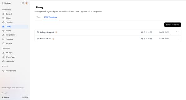 Dub.co - Link Management for Modern Marketing Teams screen