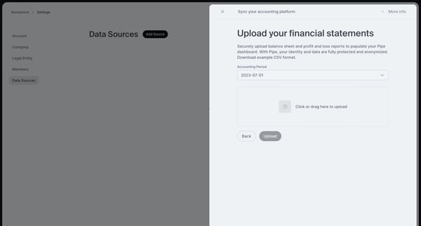 Data Sources screen