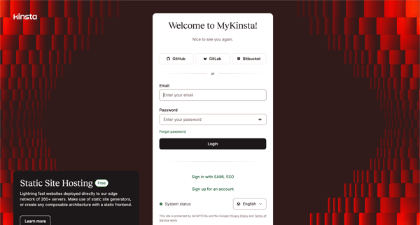 MyKinsta screen