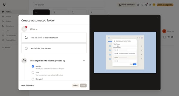 Files - Dropbox screen