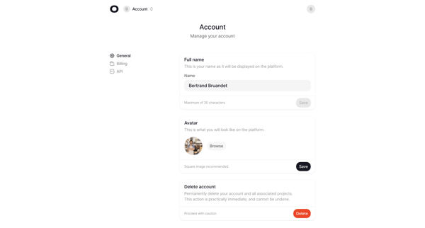 Account - Visitors screen