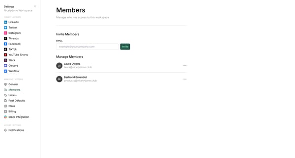 Members screen