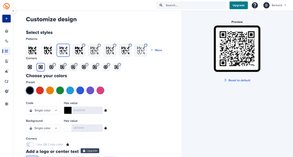 Bitly | QR Codes screen