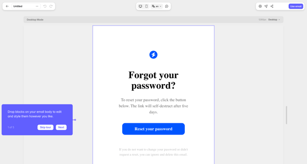Editor — Tabular screen