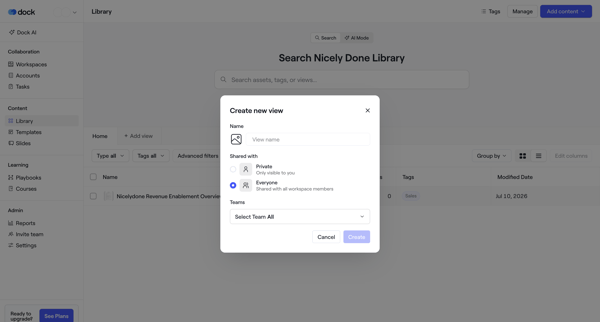 Library · Dock screen