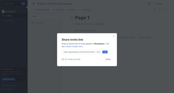 Welcome - GitBook screen