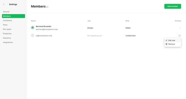 Members • Settings • nicelydone • Cycle screen