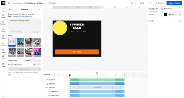 Creative Automation Platform screen
