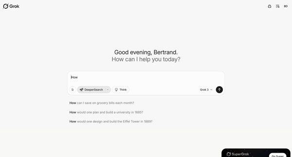 Grok screen