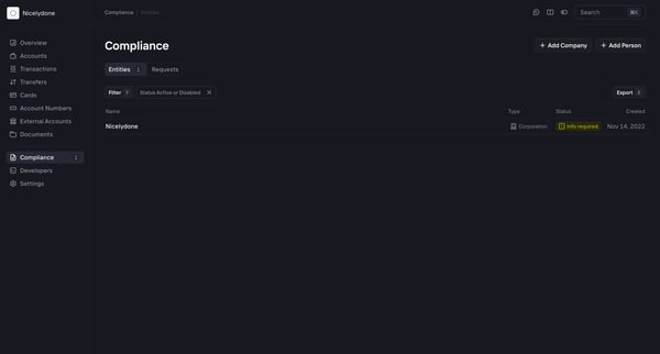 Increase › Compliance screen