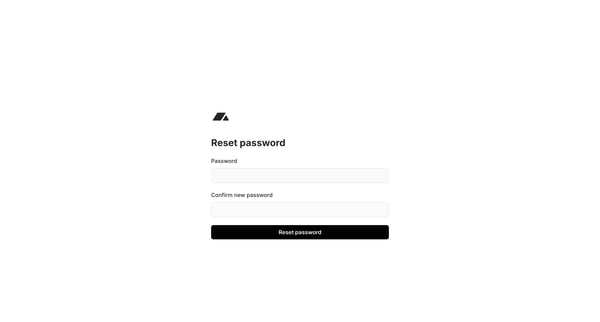 Reset password - Campsite screen