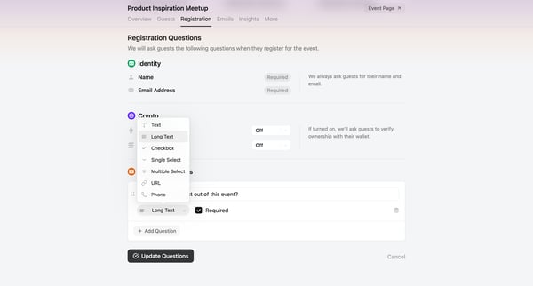 Product Inspiration Meetup · Luma screen