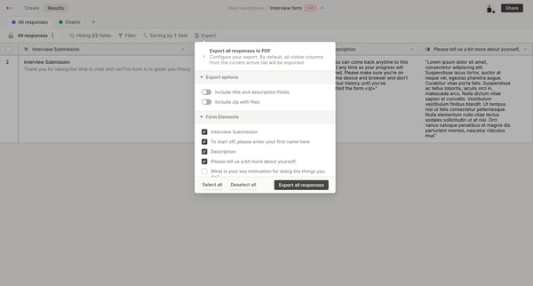 Results - QuestionScout screen