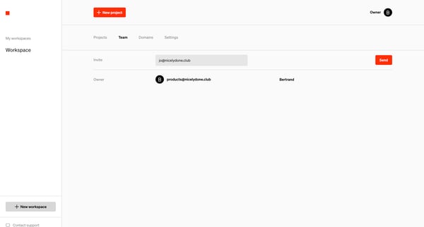 Standards - Team Members screen