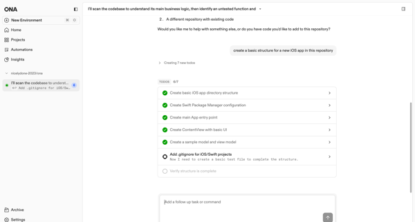I'll scan the codebase to understand its main business logic, then identify an untested function and | Ona screen