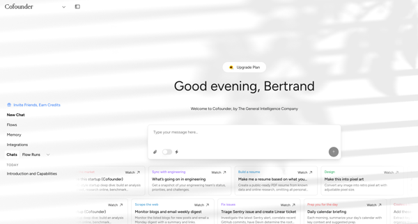 Cofounder screen
