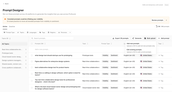 Profound | Answer Engine Optimization screen