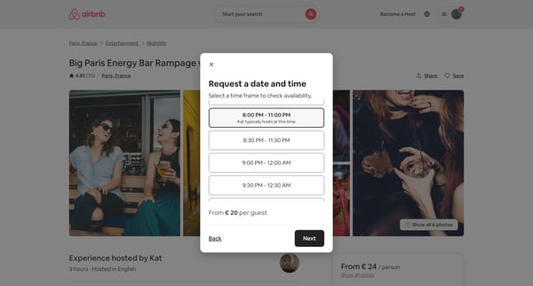 Big Paris Energy Bar Rampage with a Local Oddball - Airbnb screen
